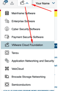 VCF-Open VMware Menu